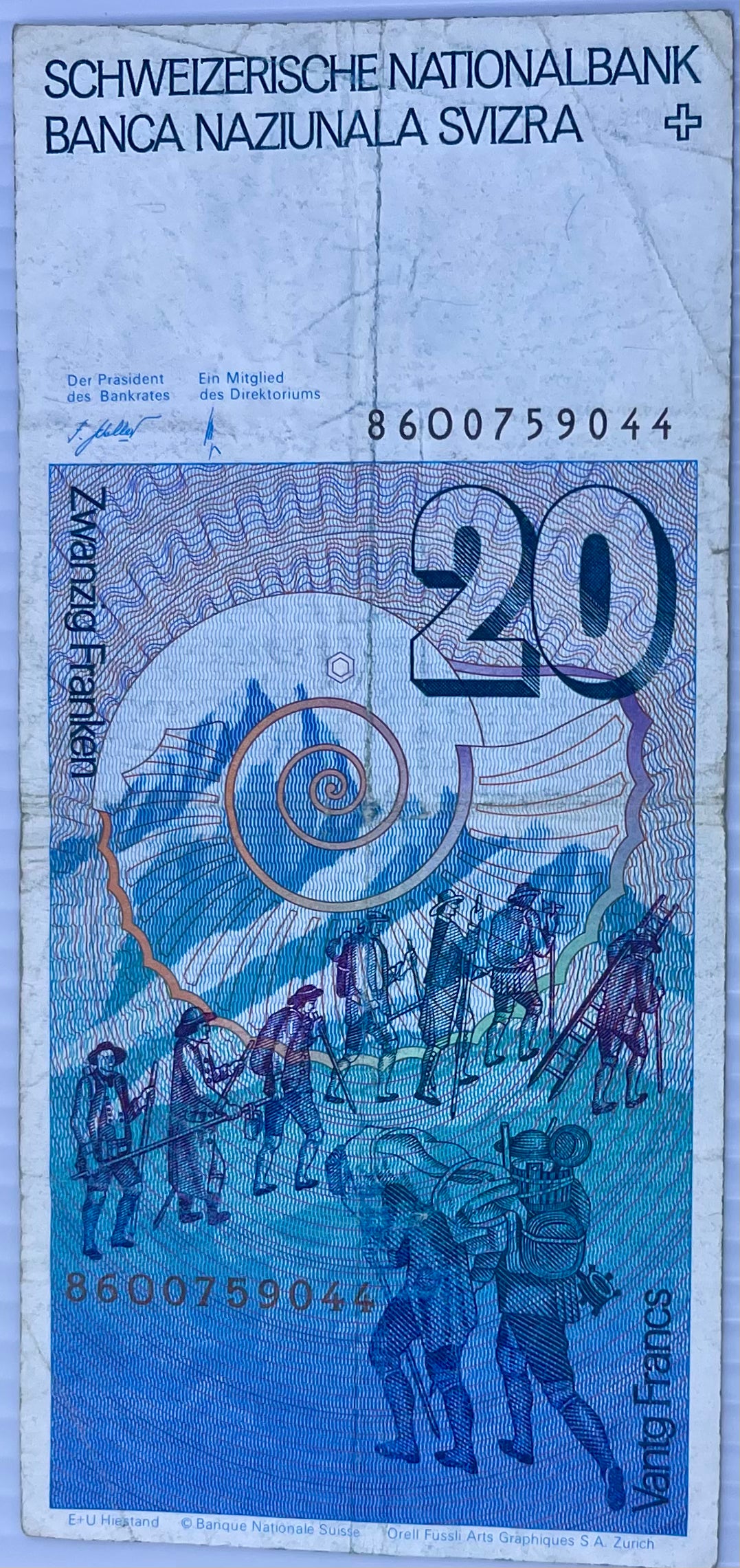 Switzerland 1978 20 Francs P-54 First Issue Used World Banknote